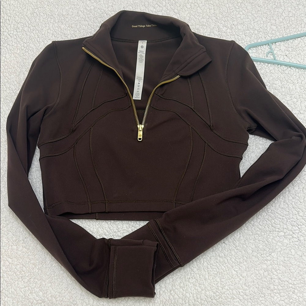 Lululemon define cropped half zip luon